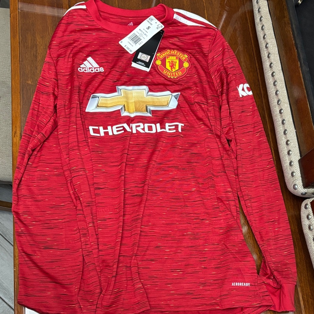 Adidas Red Manchester United Long Sleeve Jersey